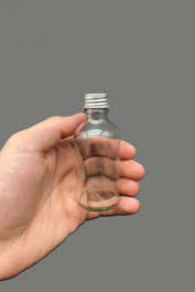 Hermia Juego de 6 Botellas de Vidrio Transparente y Plateado de 50 ml